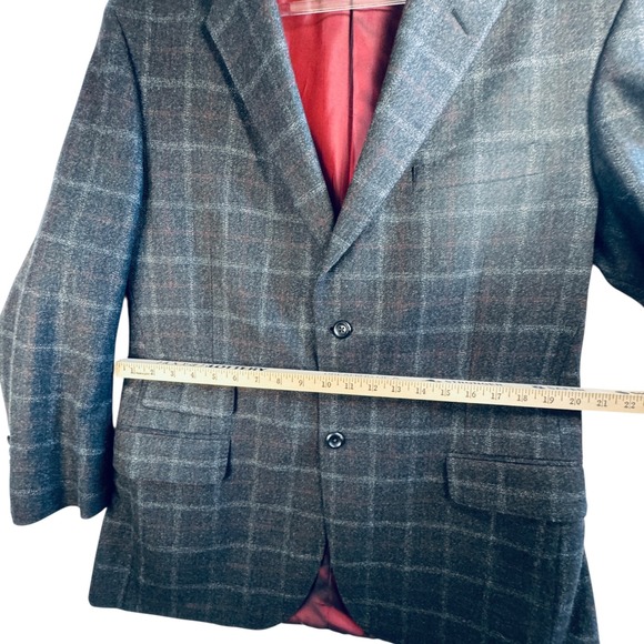 Innocenti Tailored for Tom James Men's Wool Blazer Plaid Checked Sport Coat 40R - Picture 6 of 14